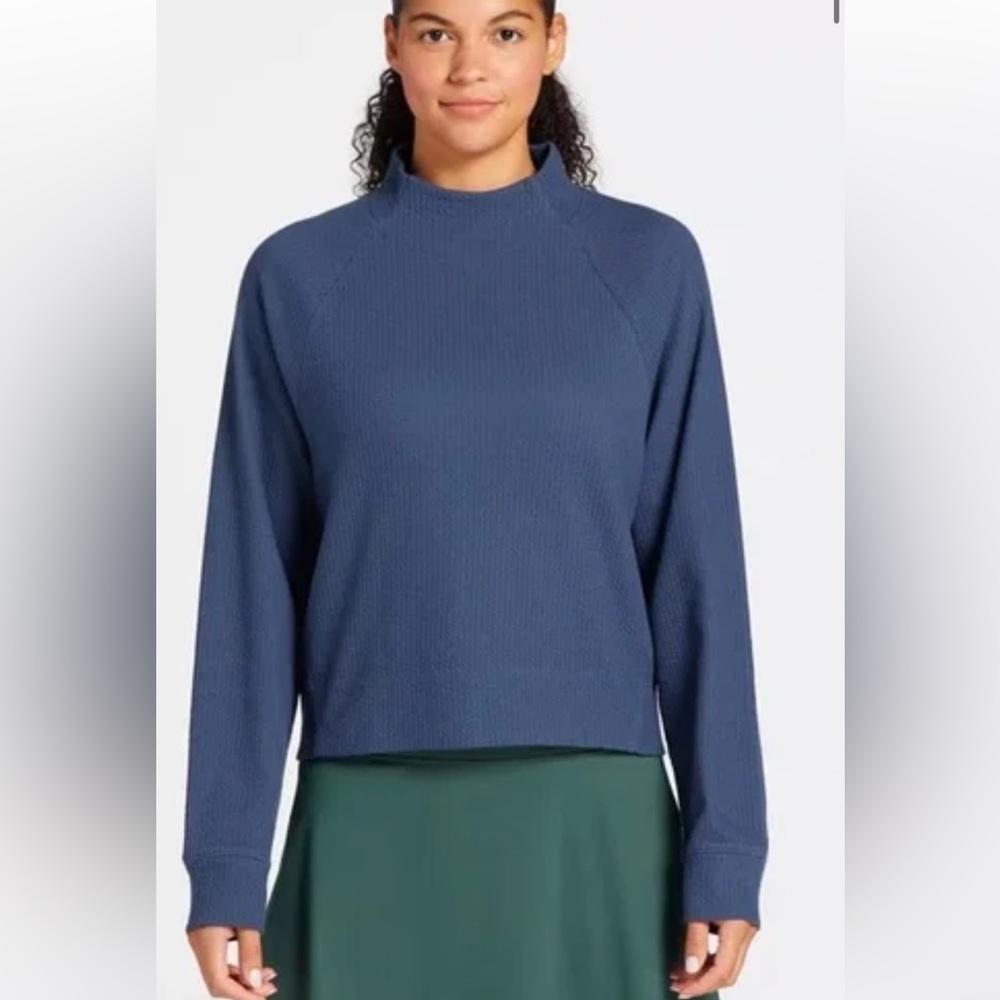 Calia Blue mock neck long sleeve pullover
